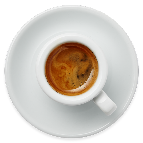 coffee-bike-espresso.jpg Vogelperspektive auf eine gefüllte Coffee-Bike Espressotasse